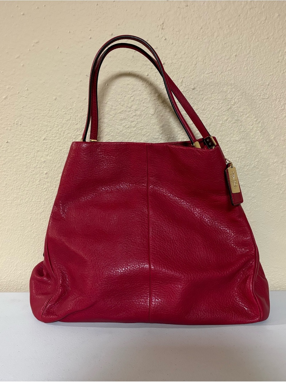 Coach Scarlett Red Madison Phoebe Leather Shoulder Tote 24621 NWT